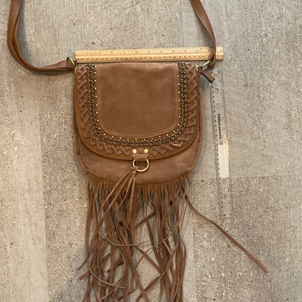 Brown Fringe Crossbody Bag